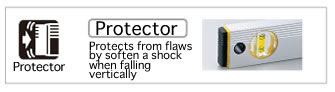 Protector／Protects from flaws by soften a shock when falling vertically