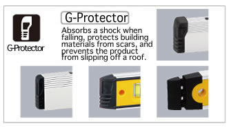 G-Protector／Absorbs a shock when falling, protects building materials from scars, and prevents the product from slipping off a roof.。