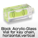 Block Acrylic-Glass Vial for key chain ,horizontal,vertical