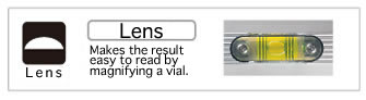 Lens／Makes the result easy to read by magnifying a vial.