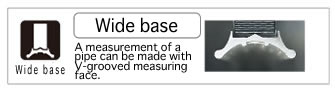 Mirror／Measurements of various sizes of pipes can be made with wide measuring face.